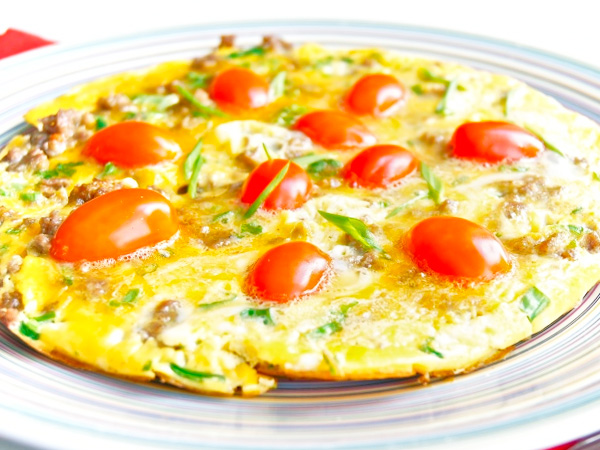 Kıyılmış etli omlet